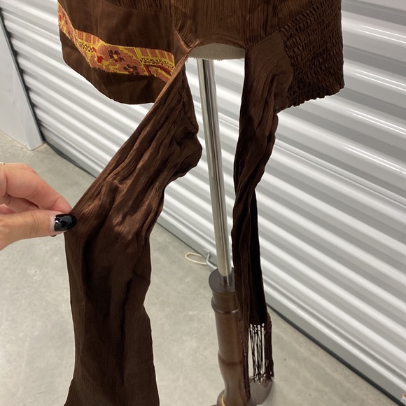 Bebe Vintage Y2K 100% Silk Boho Ethnic Top Blouse - Medium - Picture 9 of 16